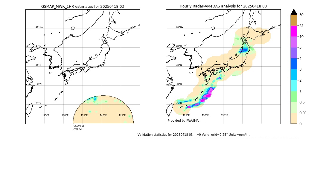 GSMaP MWR validation image. 2025/04/18 03
