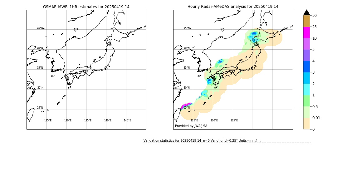 GSMaP MWR validation image. 2025/04/19 14