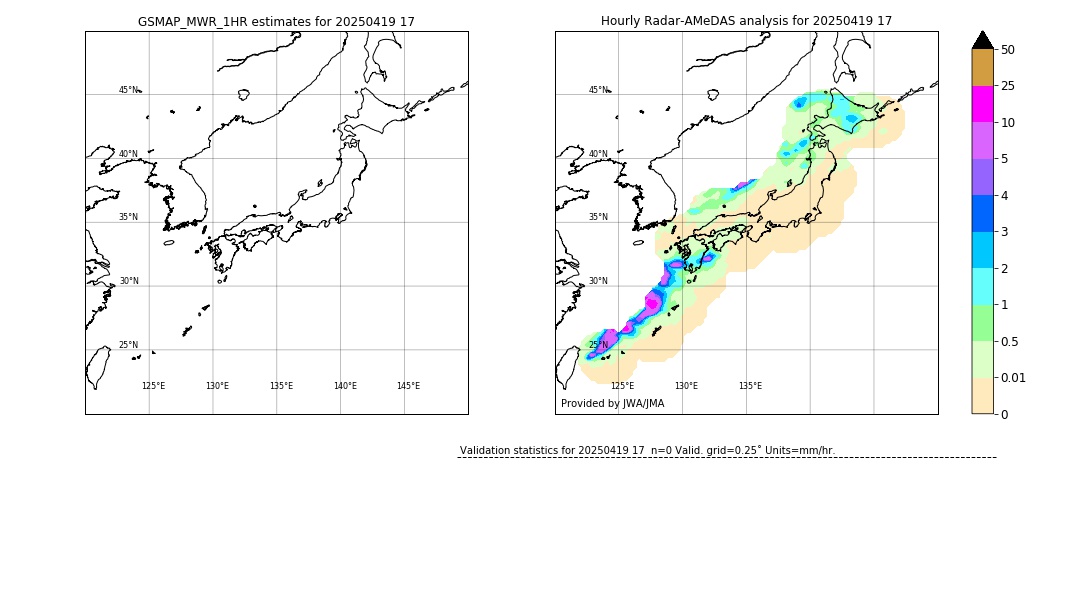 GSMaP MWR validation image. 2025/04/19 17