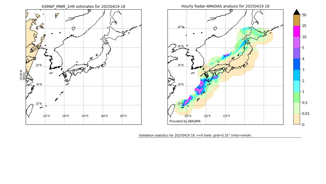 GSMaP MWR validation image. 2025/04/19 18