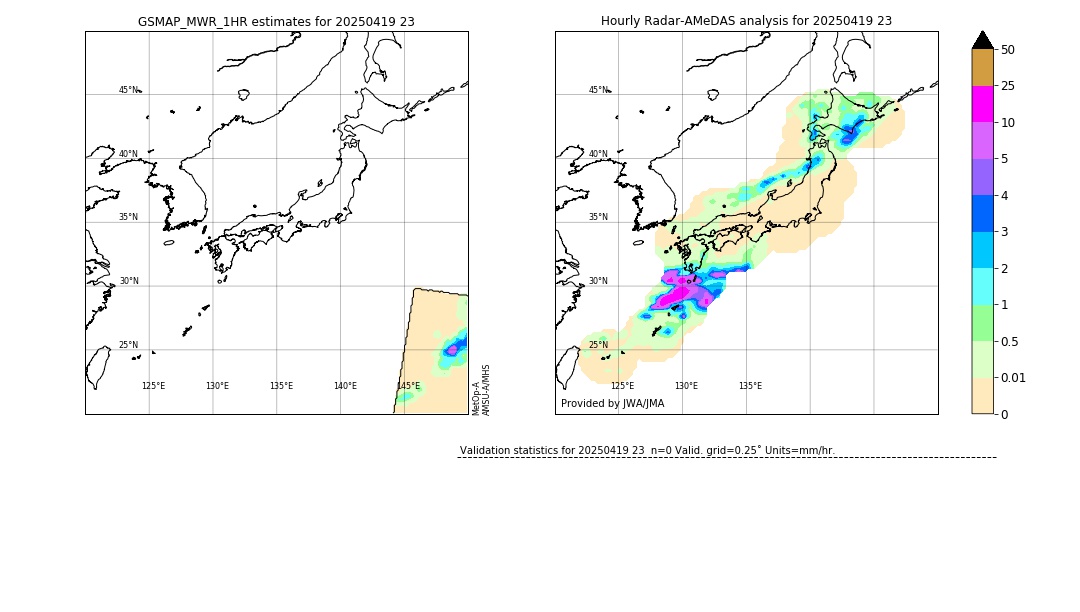GSMaP MWR validation image. 2025/04/19 23