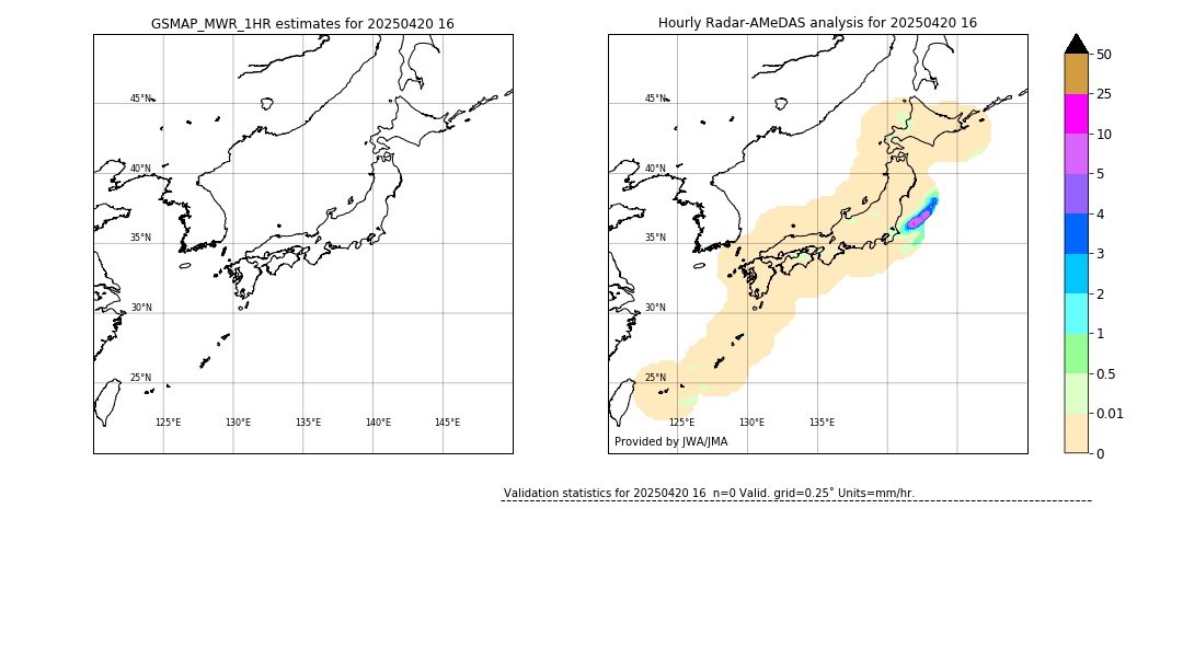 GSMaP MWR validation image. 2025/04/20 16