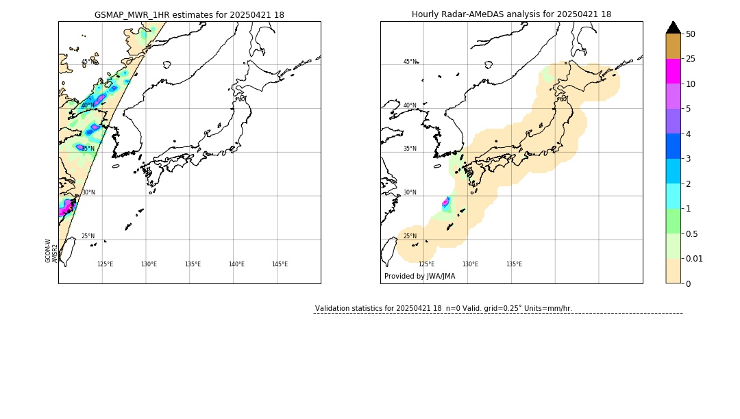 GSMaP MWR validation image. 2025/04/21 18