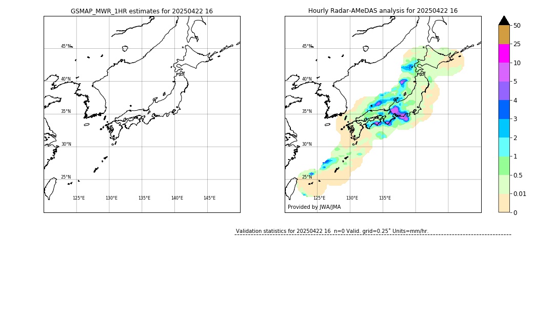 GSMaP MWR validation image. 2025/04/22 16