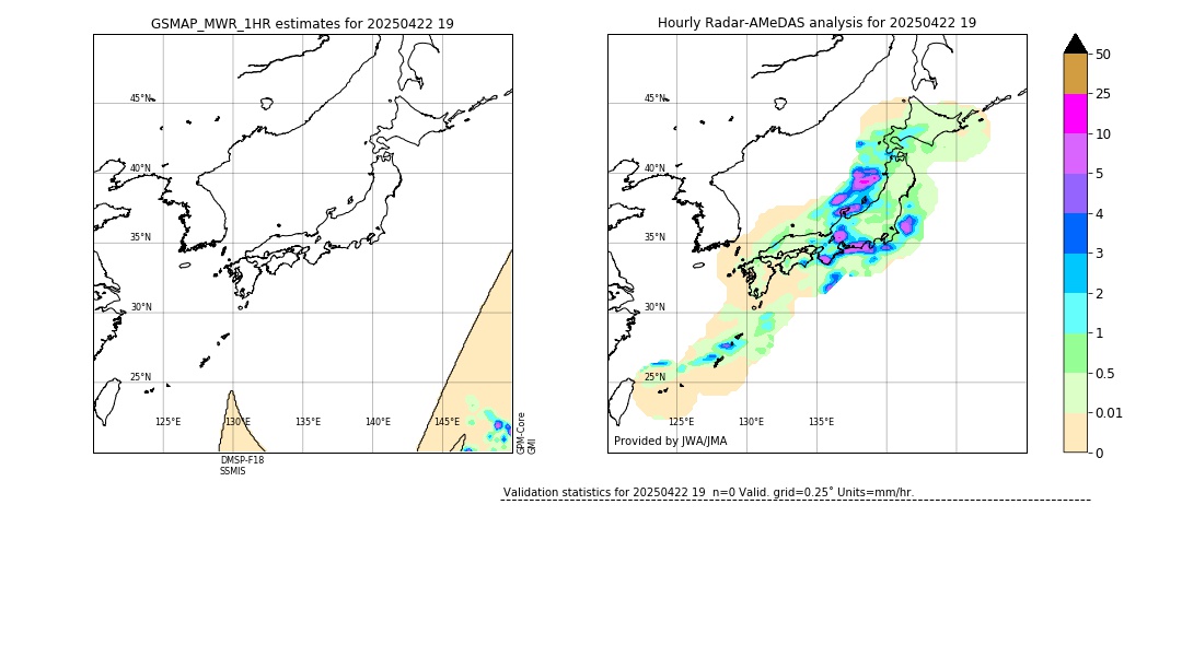 GSMaP MWR validation image. 2025/04/22 19