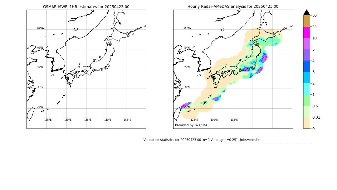 GSMaP MWR validation image. 2025/04/23 00