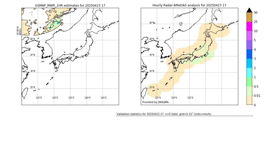 GSMaP MWR validation image. 2025/04/23 17