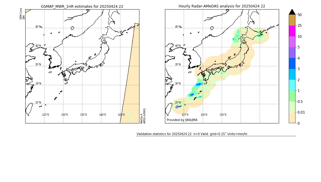 GSMaP MWR validation image. 2025/04/24 22