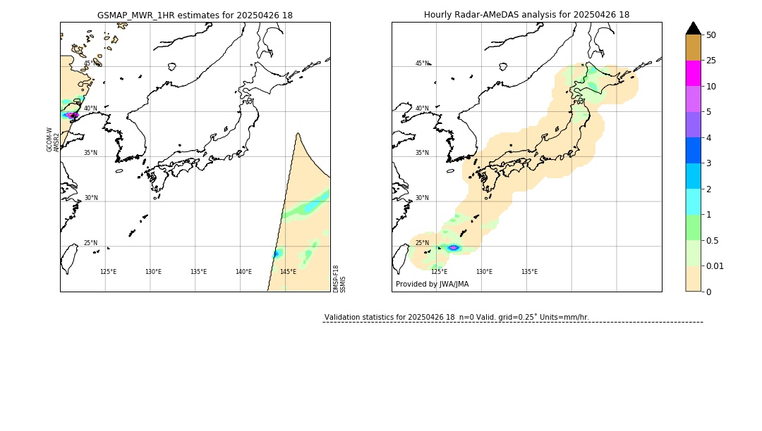 GSMaP MWR validation image. 2025/04/26 18