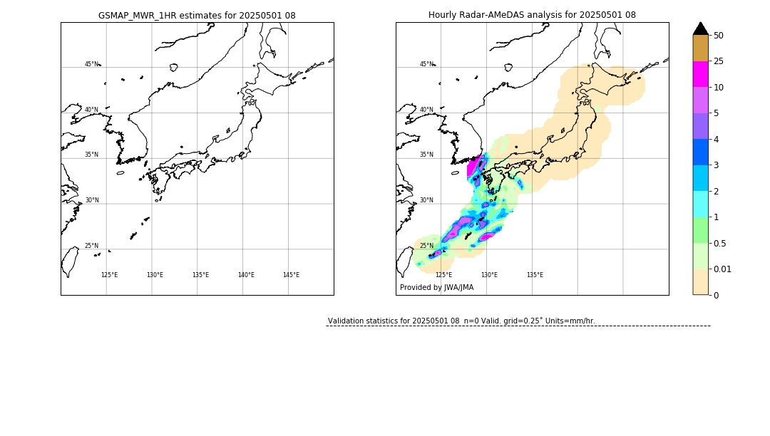 GSMaP MWR validation image. 2025/05/01 08