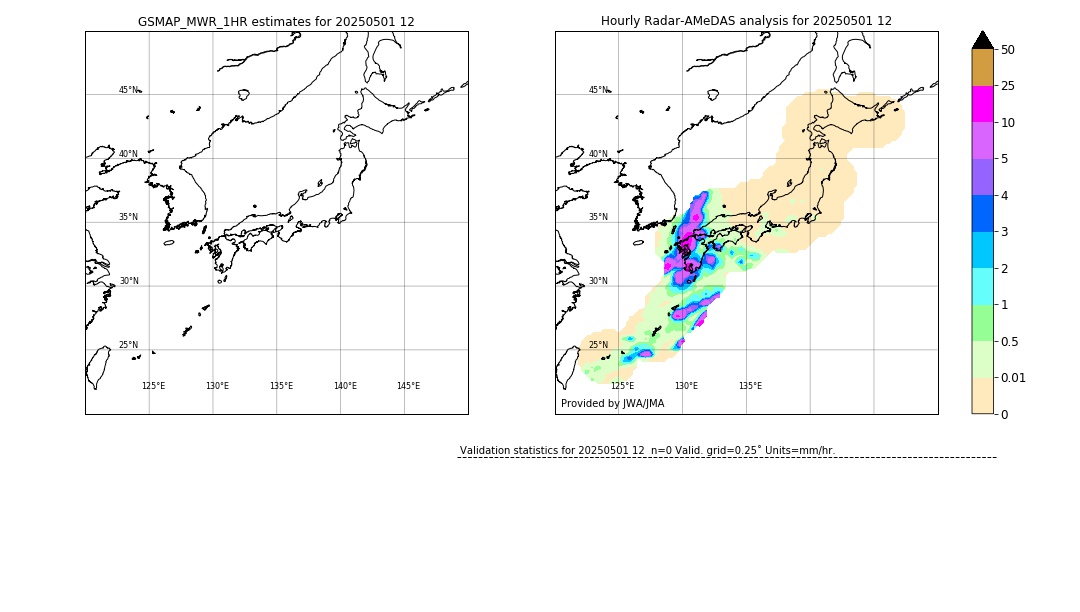 GSMaP MWR validation image. 2025/05/01 12