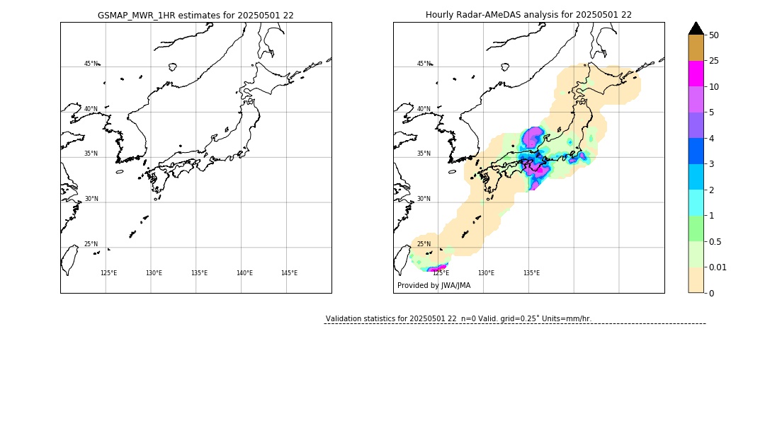 GSMaP MWR validation image. 2025/05/01 22