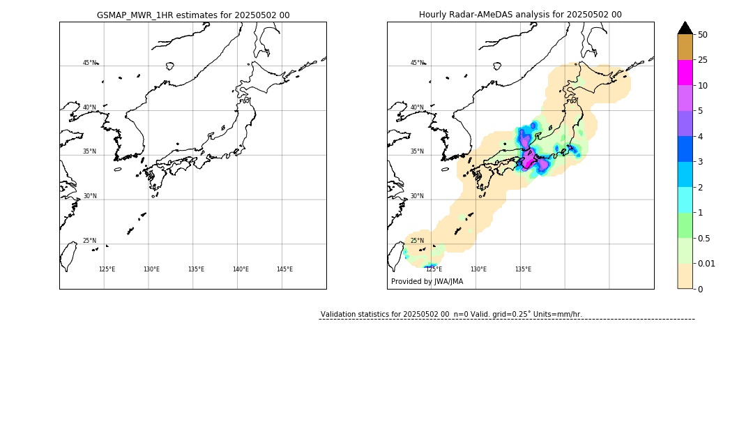 GSMaP MWR validation image. 2025/05/02 00