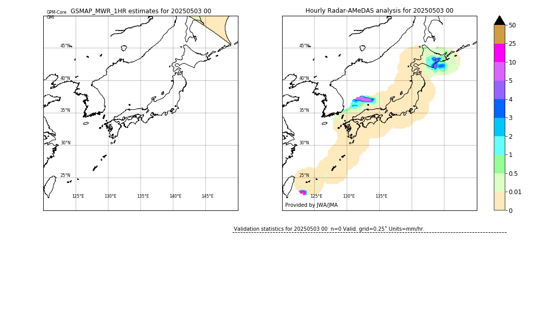 GSMaP MWR validation image. 2025/05/03 00
