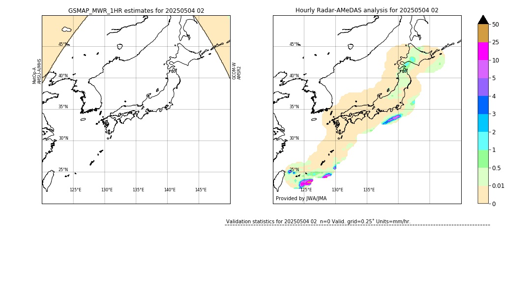 GSMaP MWR validation image. 2025/05/04 02