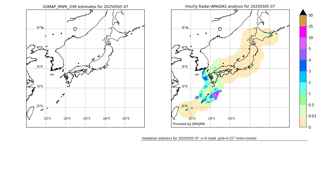GSMaP MWR validation image. 2025/05/05 07