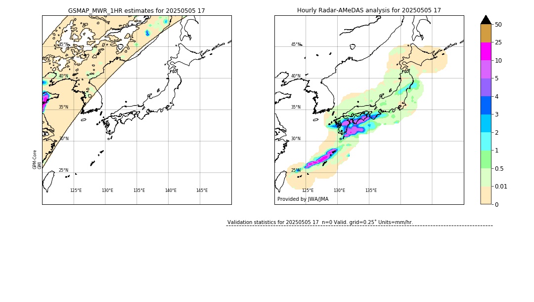 GSMaP MWR validation image. 2025/05/05 17