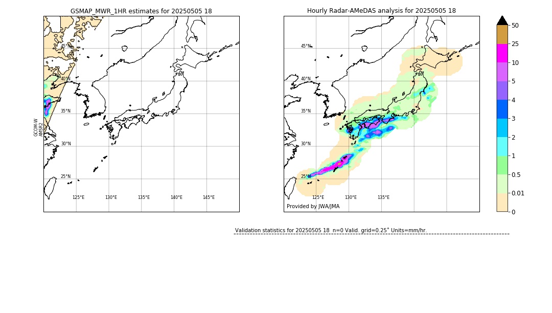 GSMaP MWR validation image. 2025/05/05 18