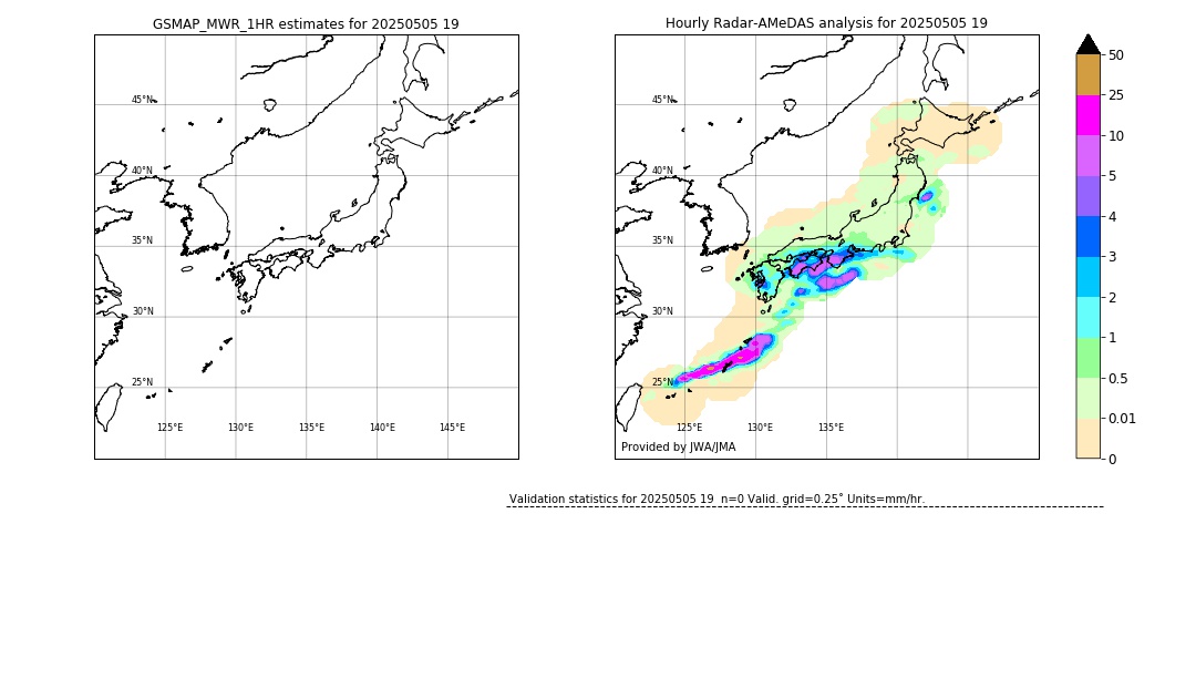 GSMaP MWR validation image. 2025/05/05 19