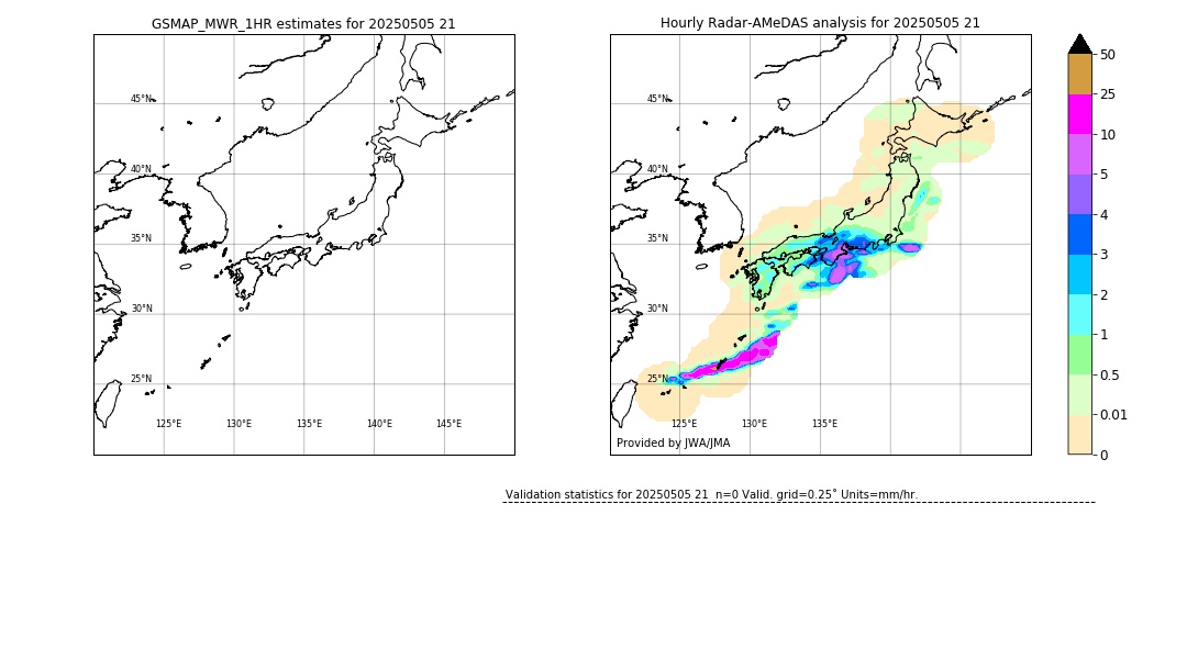 GSMaP MWR validation image. 2025/05/05 21