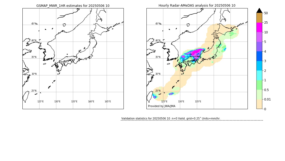 GSMaP MWR validation image. 2025/05/06 10