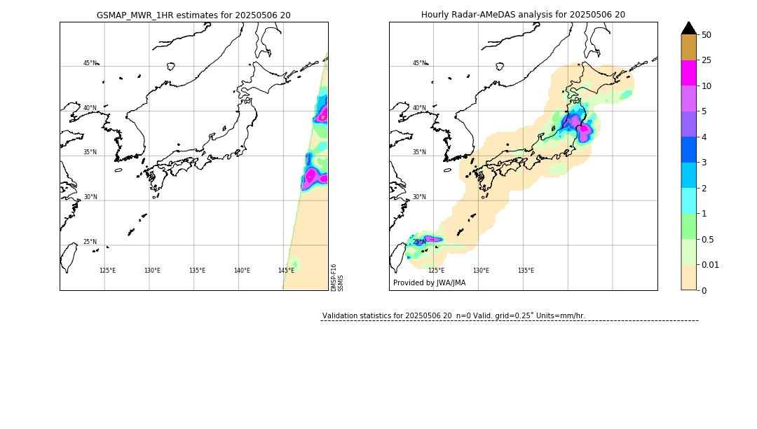 GSMaP MWR validation image. 2025/05/06 20