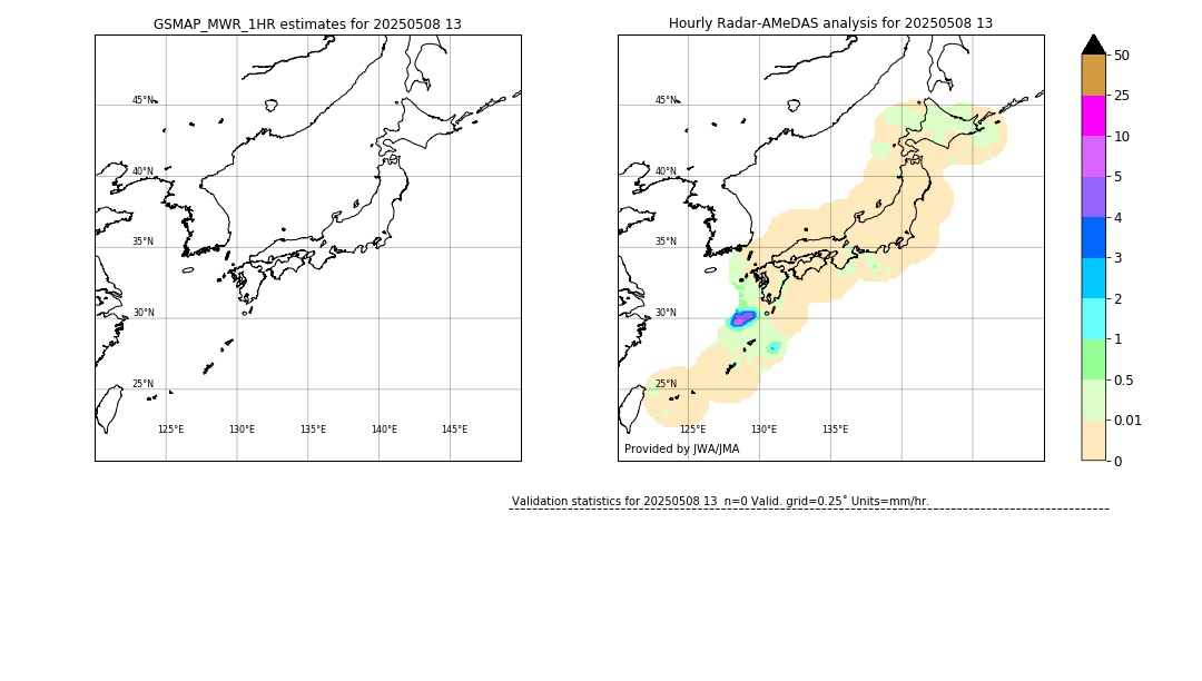 GSMaP MWR validation image. 2025/05/08 13