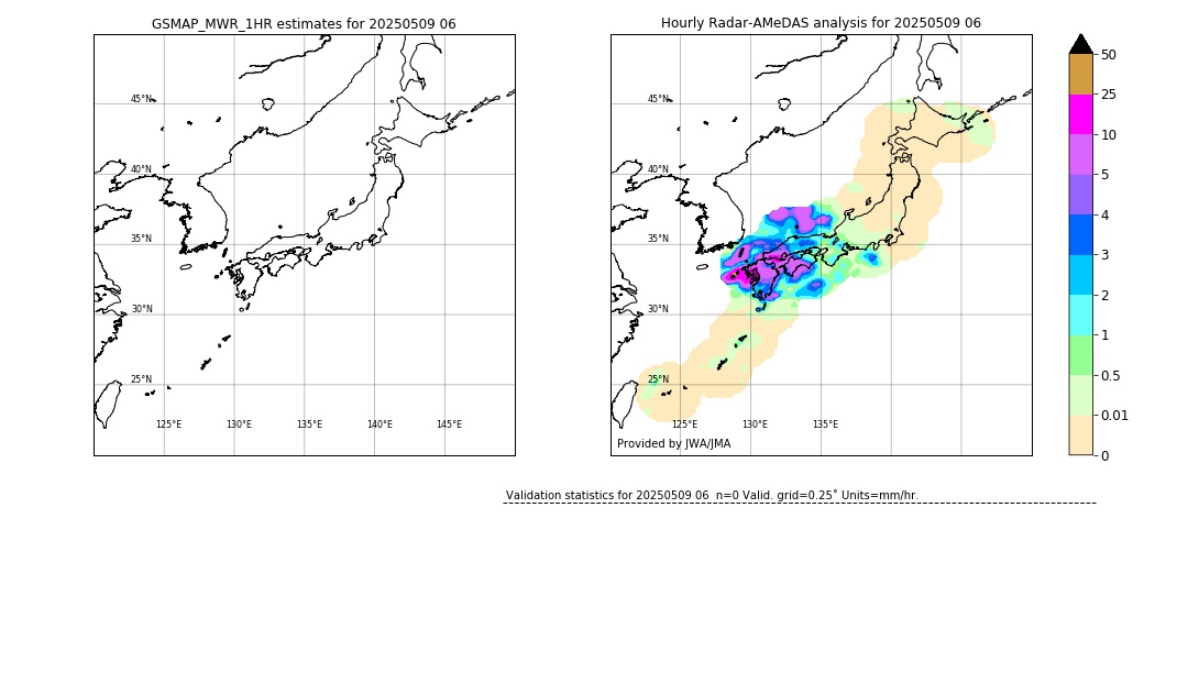 GSMaP MWR validation image. 2025/05/09 06