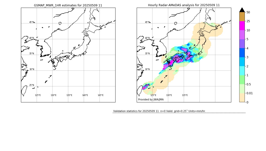 GSMaP MWR validation image. 2025/05/09 11