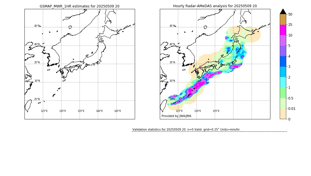 GSMaP MWR validation image. 2025/05/09 20