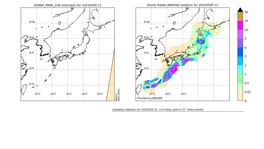 GSMaP MWR validation image. 2025/05/09 22