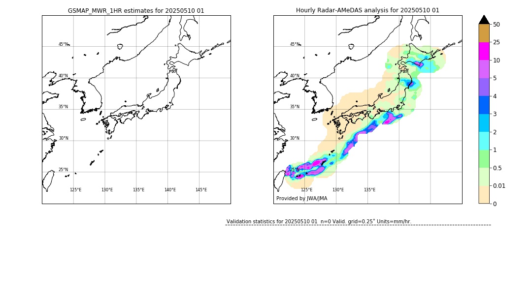 GSMaP MWR validation image. 2025/05/10 01