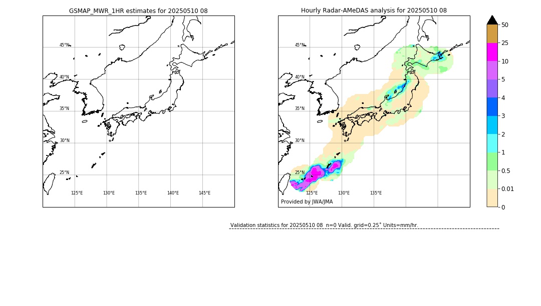 GSMaP MWR validation image. 2025/05/10 08
