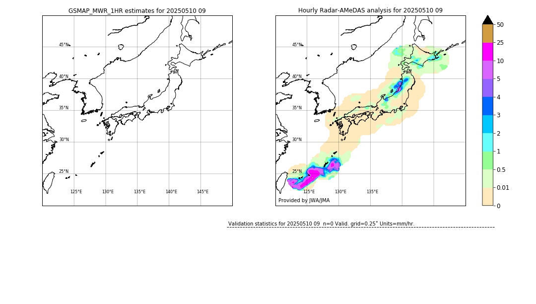GSMaP MWR validation image. 2025/05/10 09