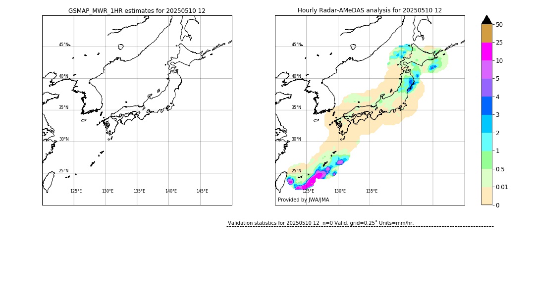 GSMaP MWR validation image. 2025/05/10 12