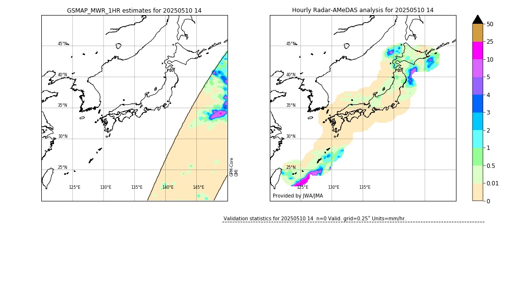 GSMaP MWR validation image. 2025/05/10 14