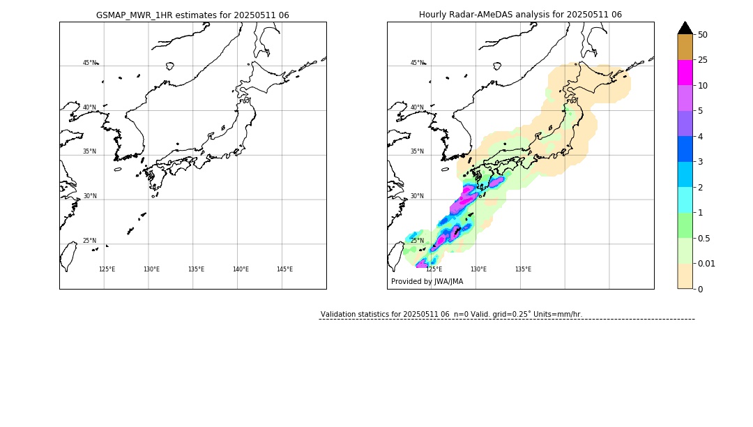 GSMaP MWR validation image. 2025/05/11 06