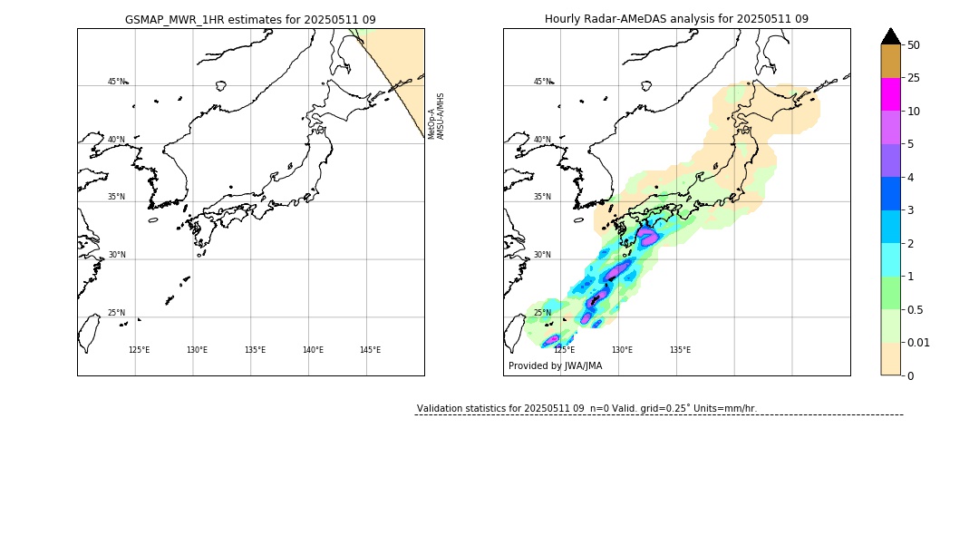 GSMaP MWR validation image. 2025/05/11 09
