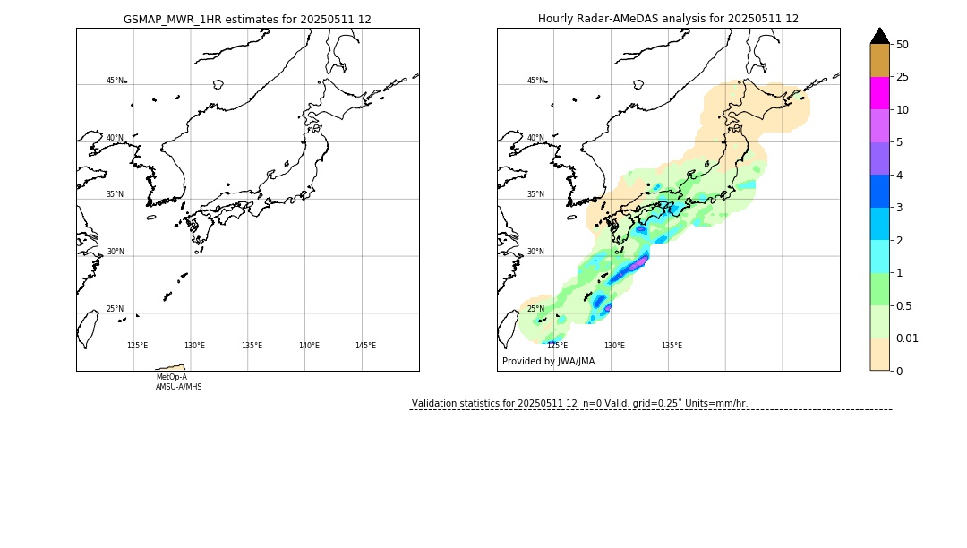 GSMaP MWR validation image. 2025/05/11 12