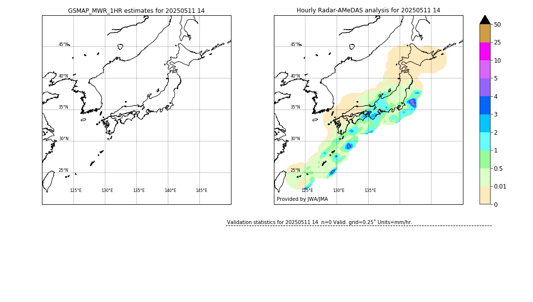 GSMaP MWR validation image. 2025/05/11 14