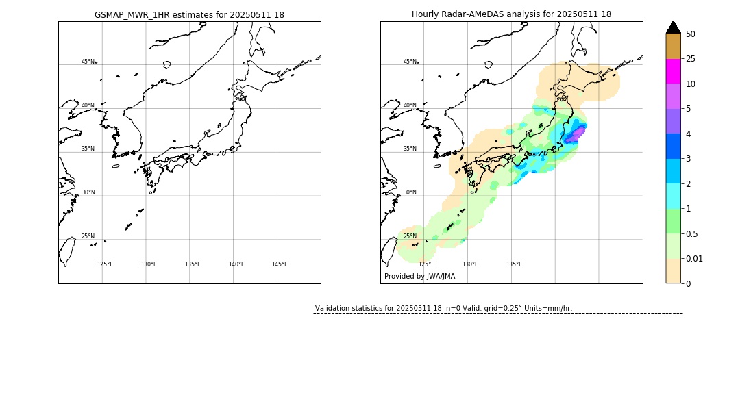 GSMaP MWR validation image. 2025/05/11 18