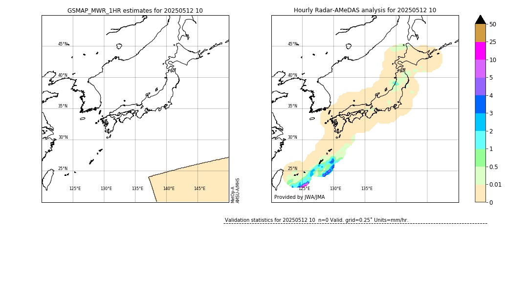 GSMaP MWR validation image. 2025/05/12 10