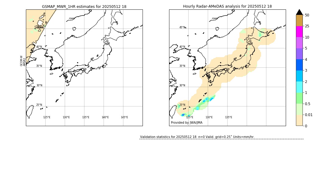GSMaP MWR validation image. 2025/05/12 18
