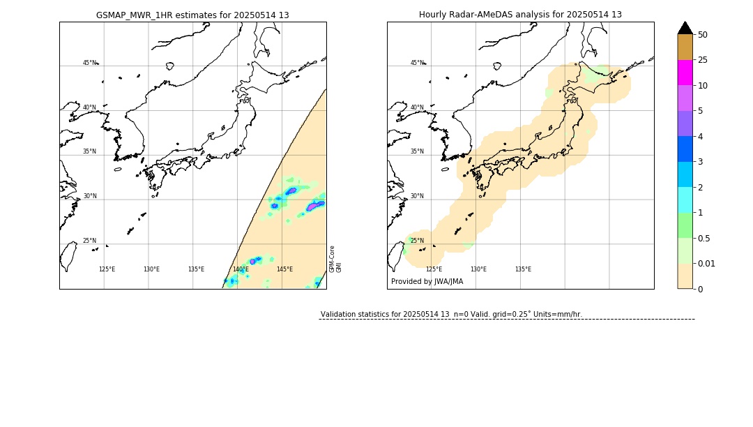 GSMaP MWR validation image. 2025/05/14 13