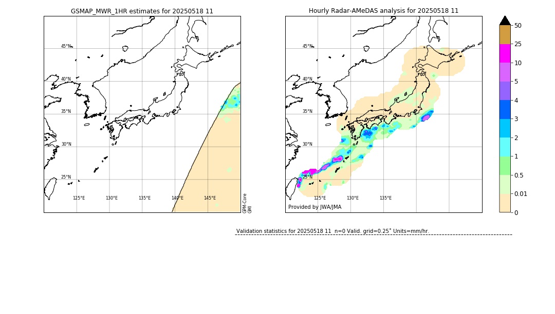 GSMaP MWR validation image. 2025/05/18 11