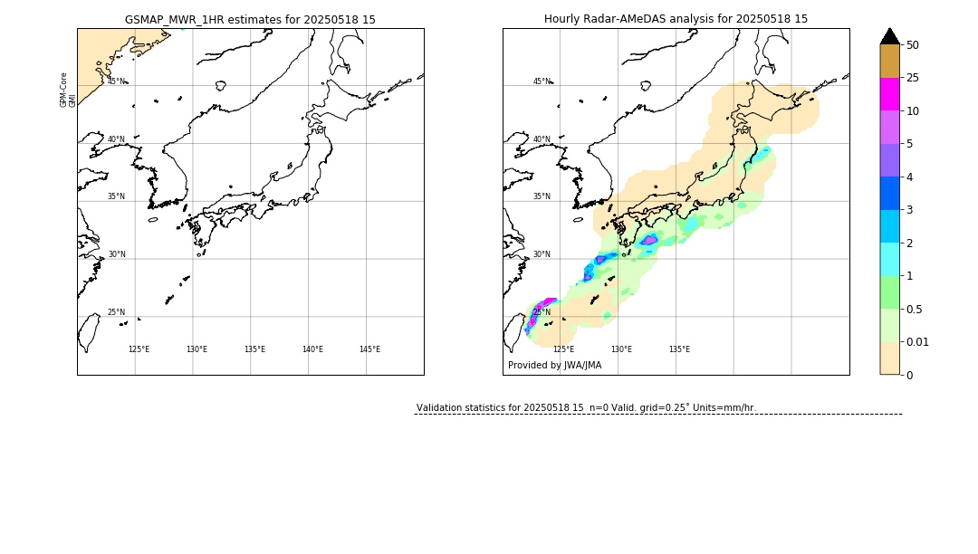 GSMaP MWR validation image. 2025/05/18 15