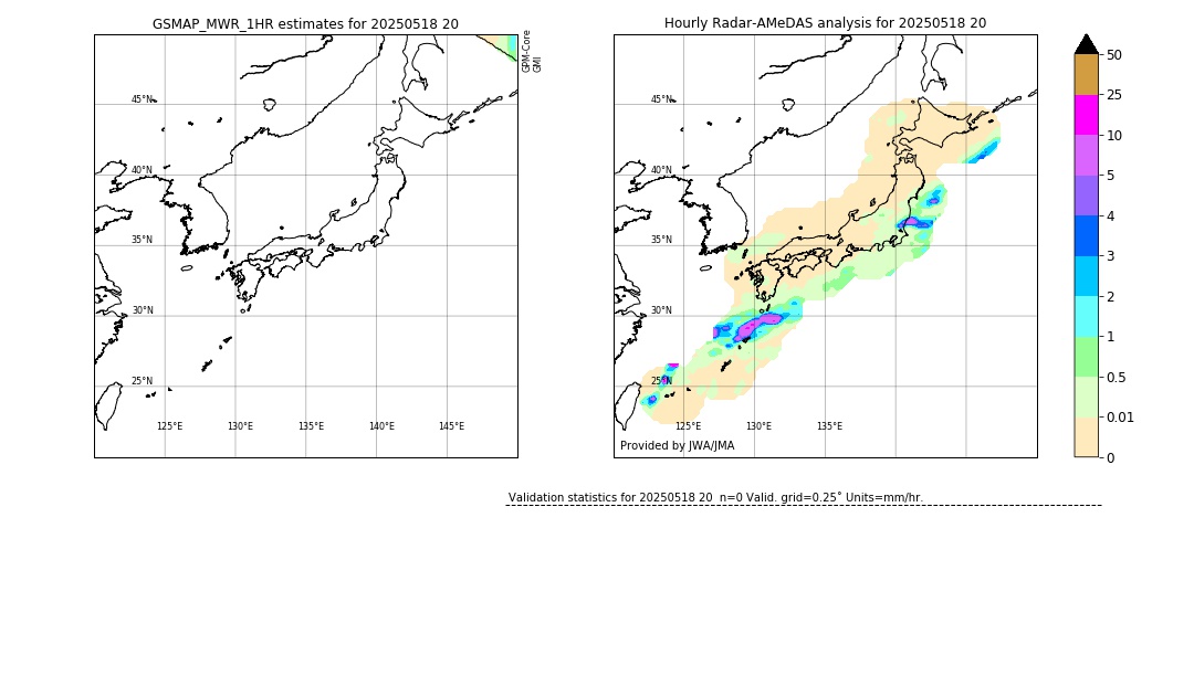 GSMaP MWR validation image. 2025/05/18 20