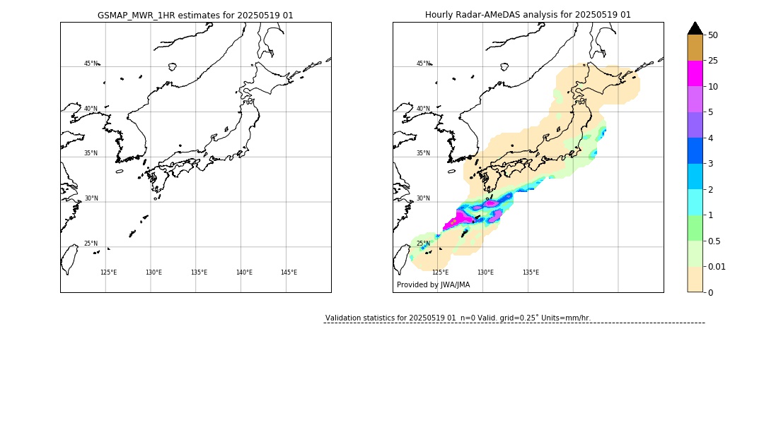 GSMaP MWR validation image. 2025/05/19 01