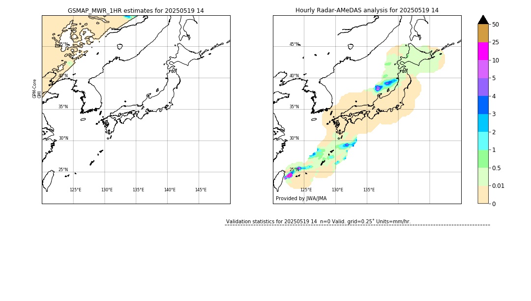 GSMaP MWR validation image. 2025/05/19 14