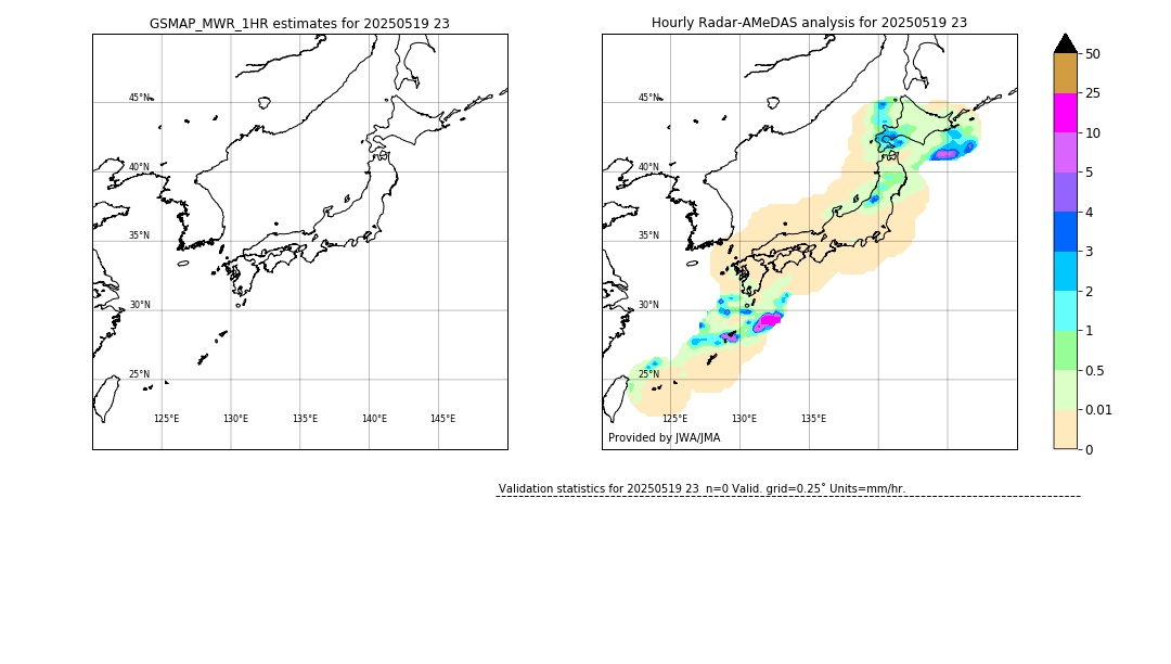 GSMaP MWR validation image. 2025/05/19 23